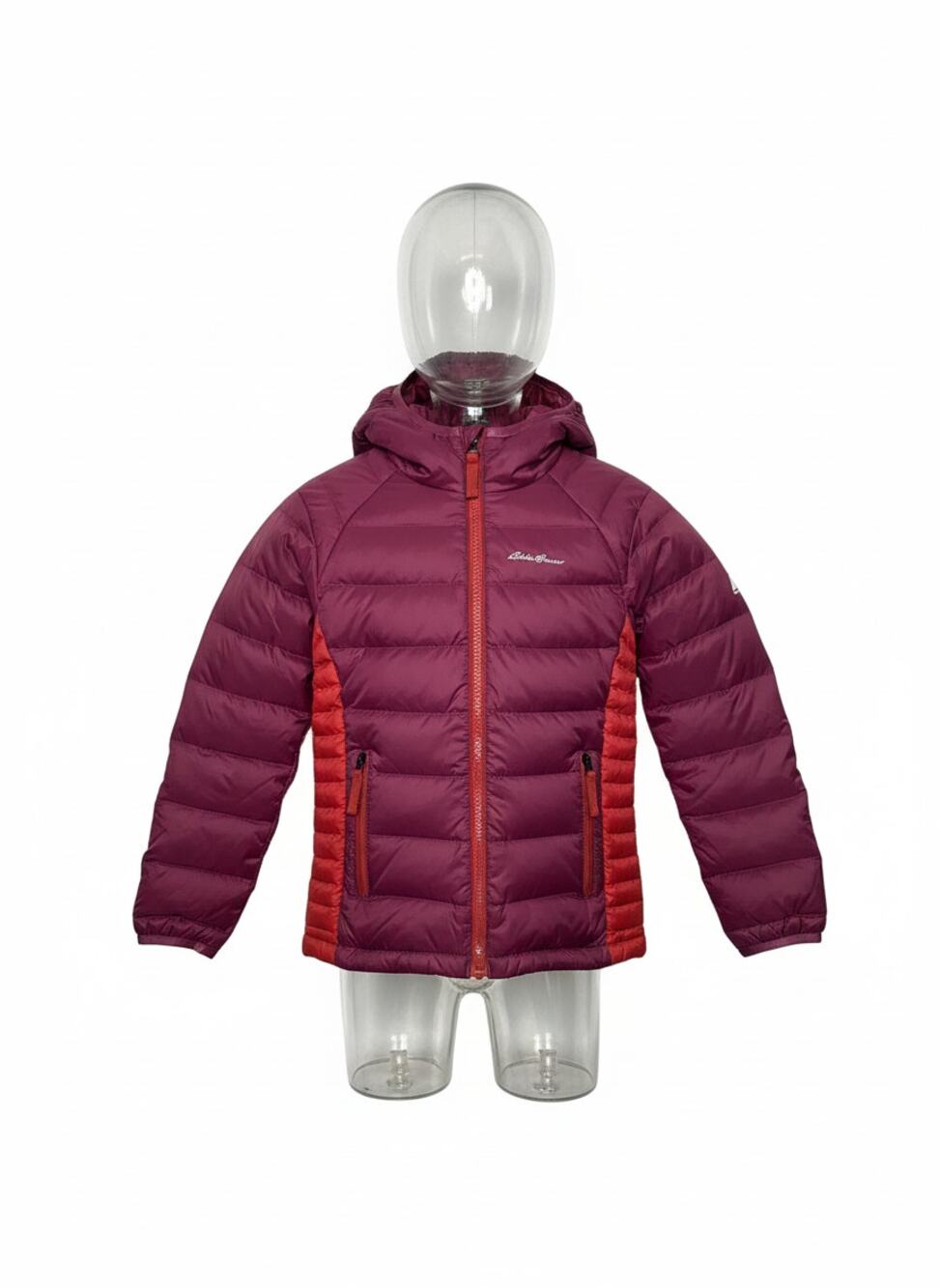 Eddie Bauer Kids Maroon and Red Hooded Puffer Jacket